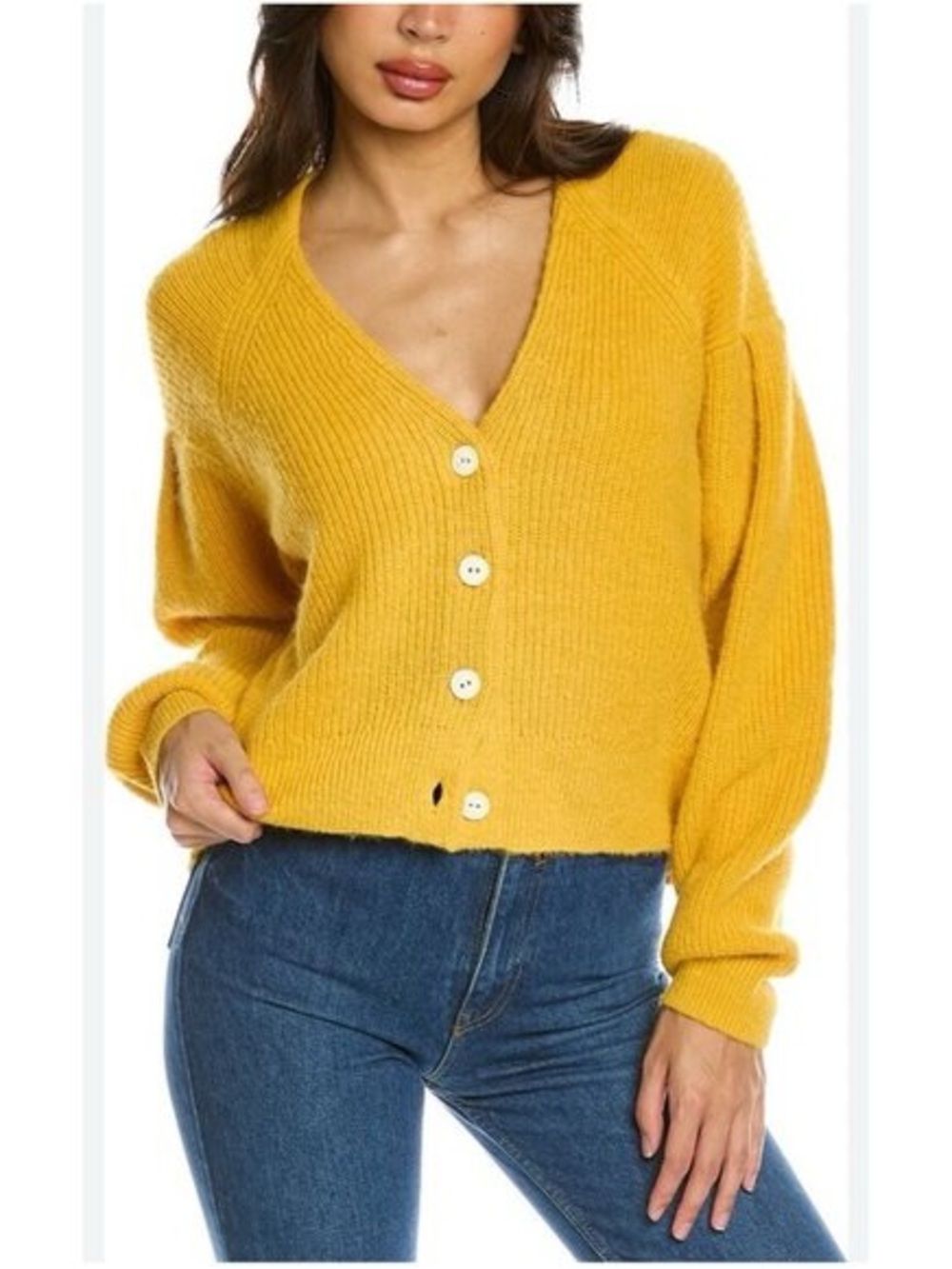 Rag & Bone Liana Yellow Alpaca Wool Cardigan Size Large